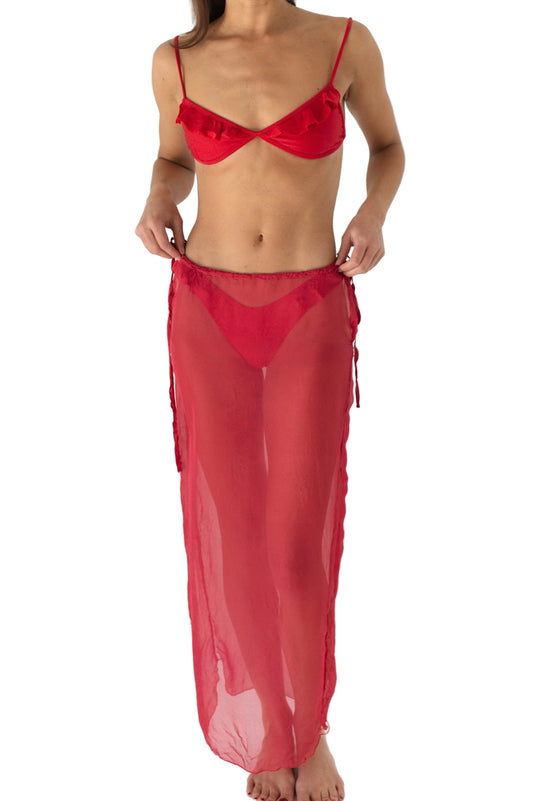 Corsica Skirt - Cherry Red